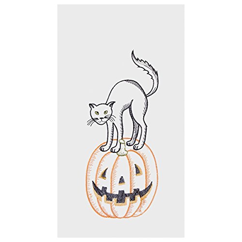 *Cat On Jackolantern Flour Sack Towel