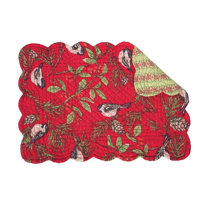 Placemat Red Chickadee
