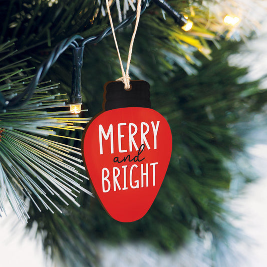 Merry and Bright Red Bulb Ornament