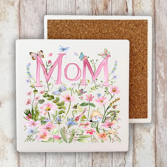 MOM FLORAL STONE COASTER
