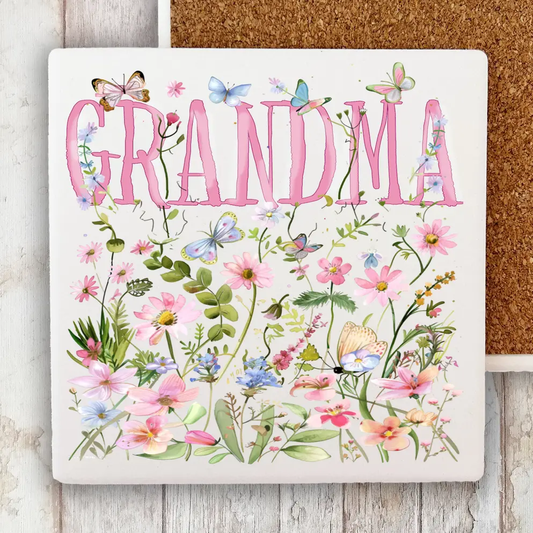 GRANDMA FLORAL STONE COASTER