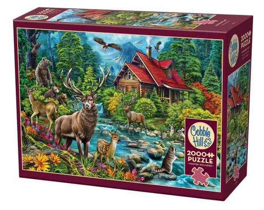 Red Roofed Cabin 2000 Piece Puzzle