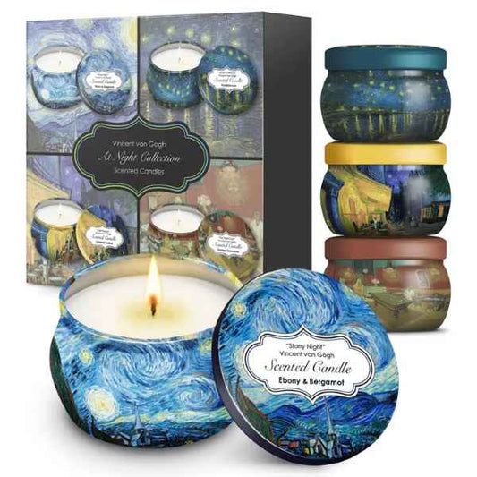 VAN GOGH CANDLE SET OF 4 TINS