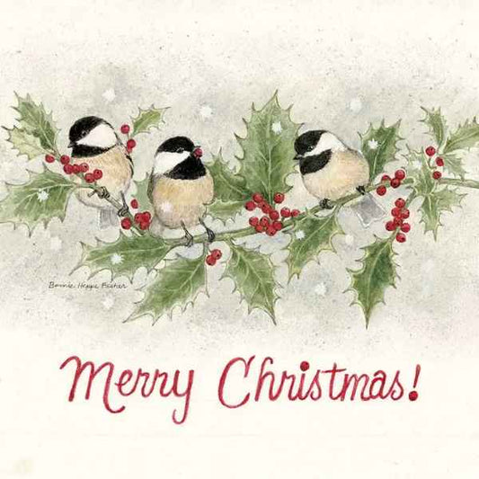 Chickadees and Holly Coaster