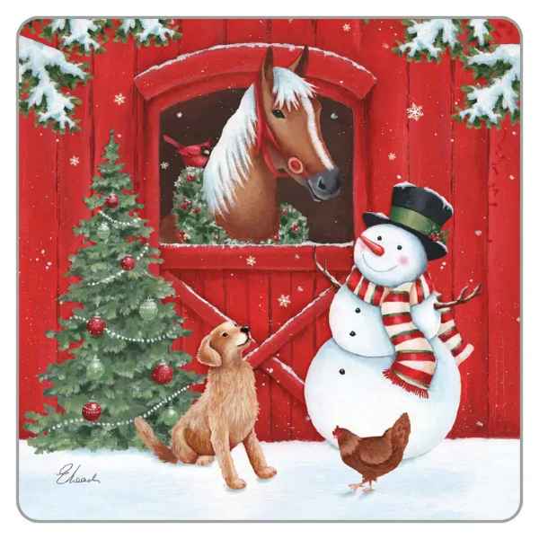 Snowman With Horse Coaster