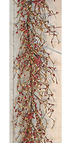 BURG & GOLD STARS PIP GARLAND 1.5'