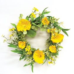 6.5" Yellow Poppy Candle Ring