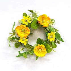 3.5" Yellow Poppy Candle Ring