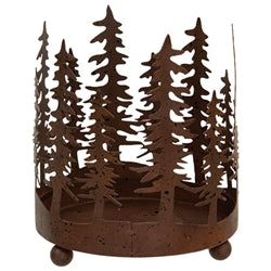 Rusty Winter Forest Pillar Holder