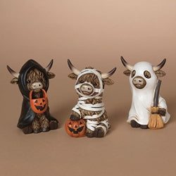 Halloween Highland Cow Figurine