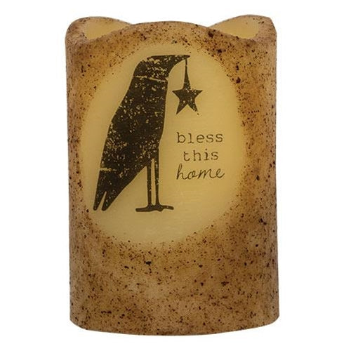 3X5 Bless This Home Crow Timer Pillar