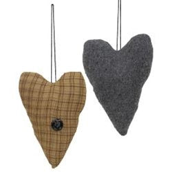 Set of 2 Primitive Country Hearts
