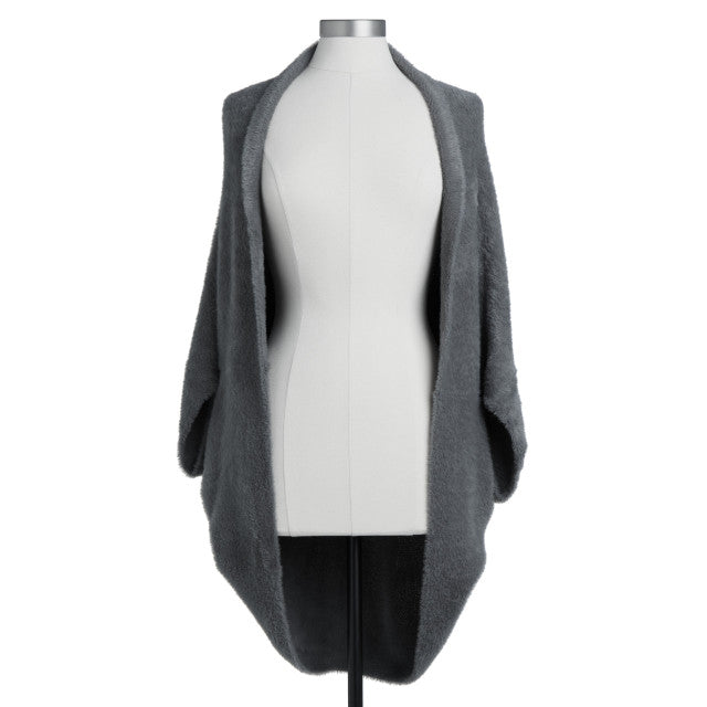 Charcoal Soft Knit Cocoon Wrap