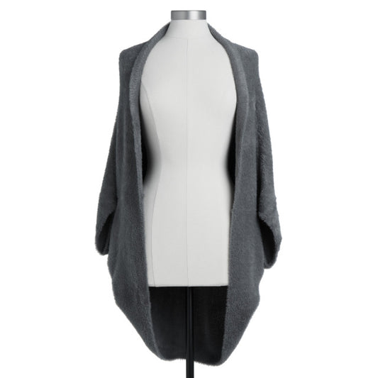 Charcoal Soft Knit Cocoon Wrap