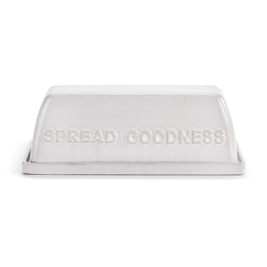 White Spread Goodness Butter Dish 3X7
