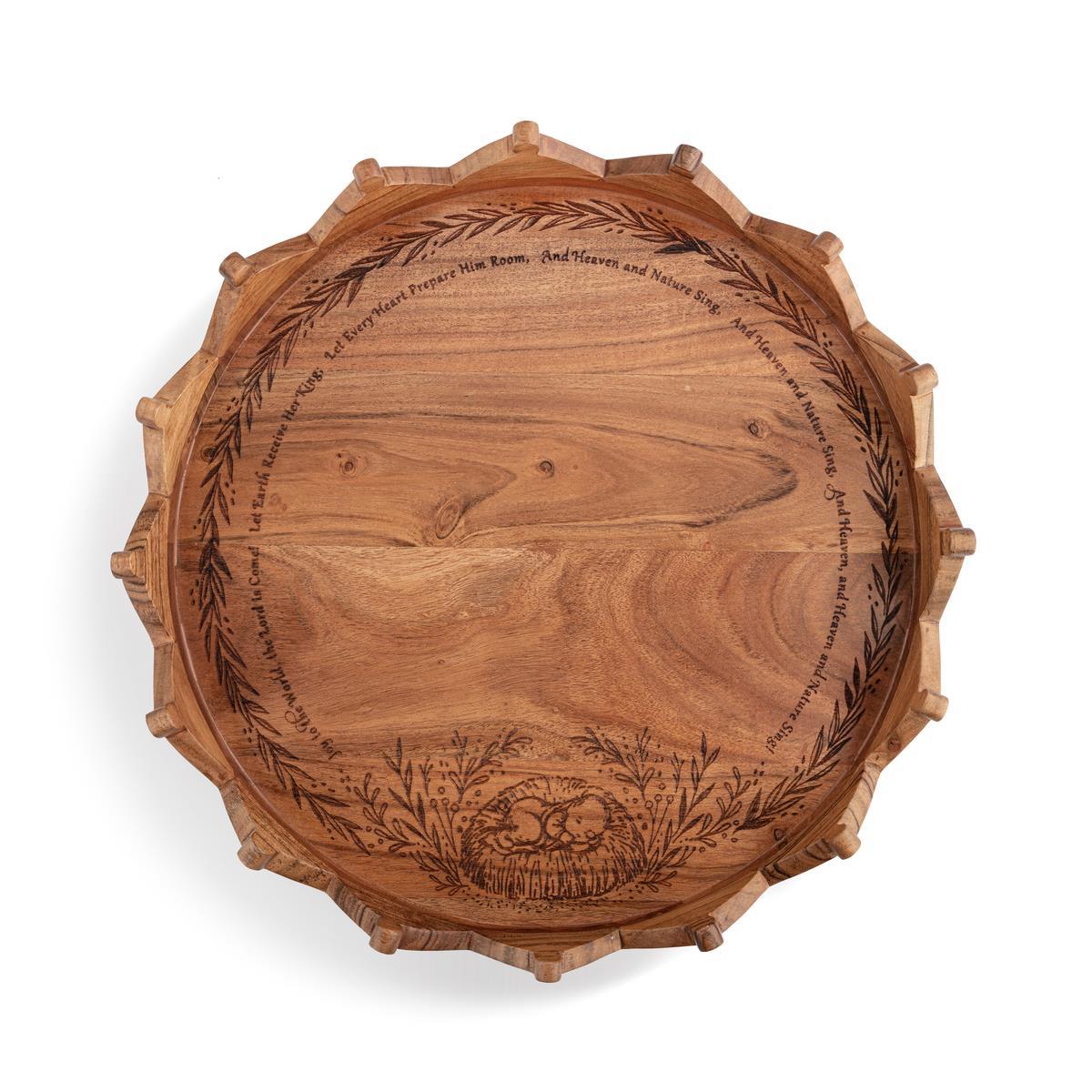 Joy To the World Engraved Round Tray
