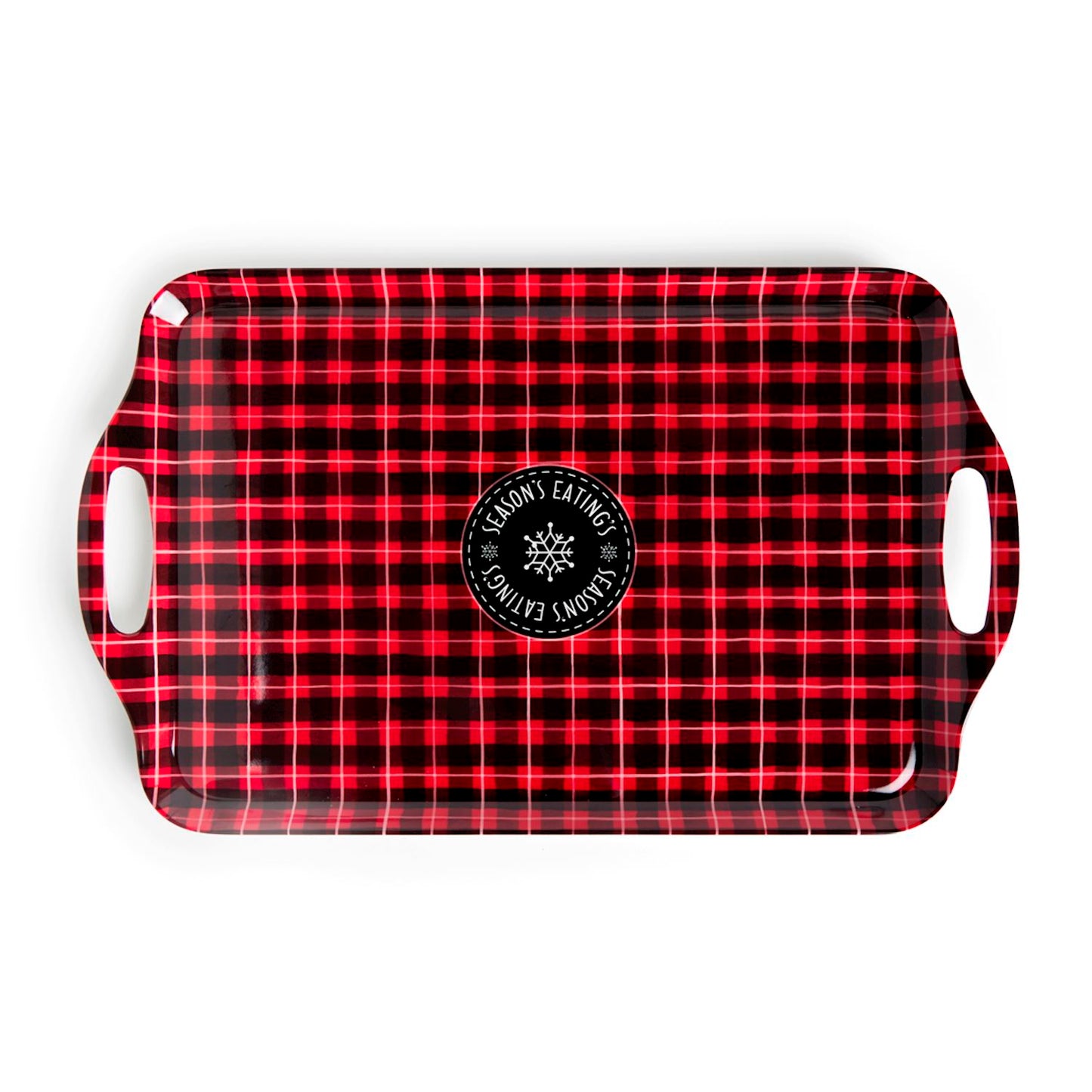 Seasons's Eatings Plaid Melamine Tray