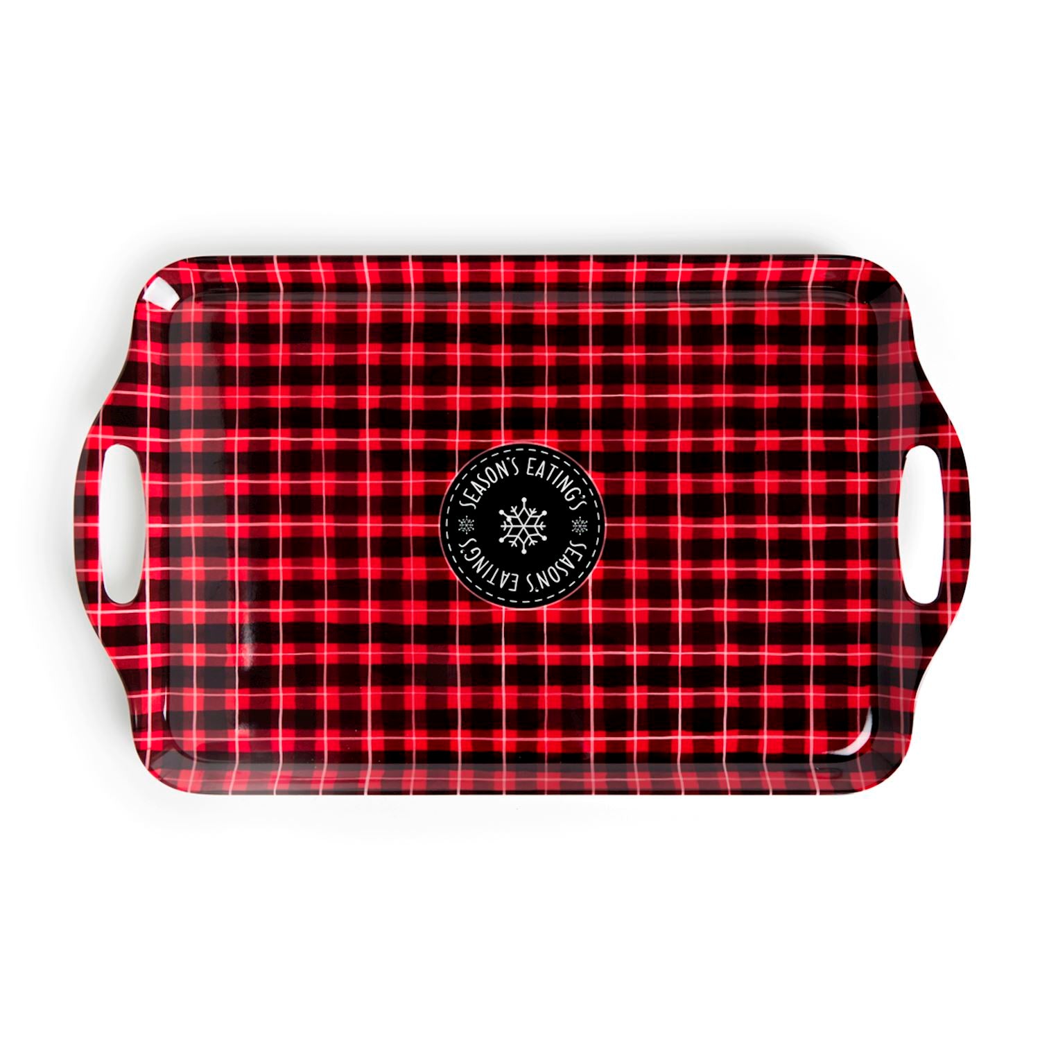 Seasons's Eatings Plaid Melamine Tray