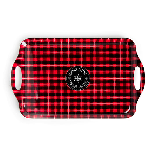 Seasons's Eatings Plaid Melamine Tray