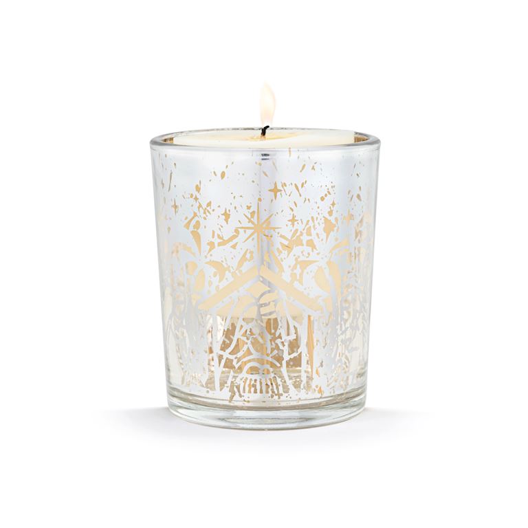 Nativity Glass Candle Holder
