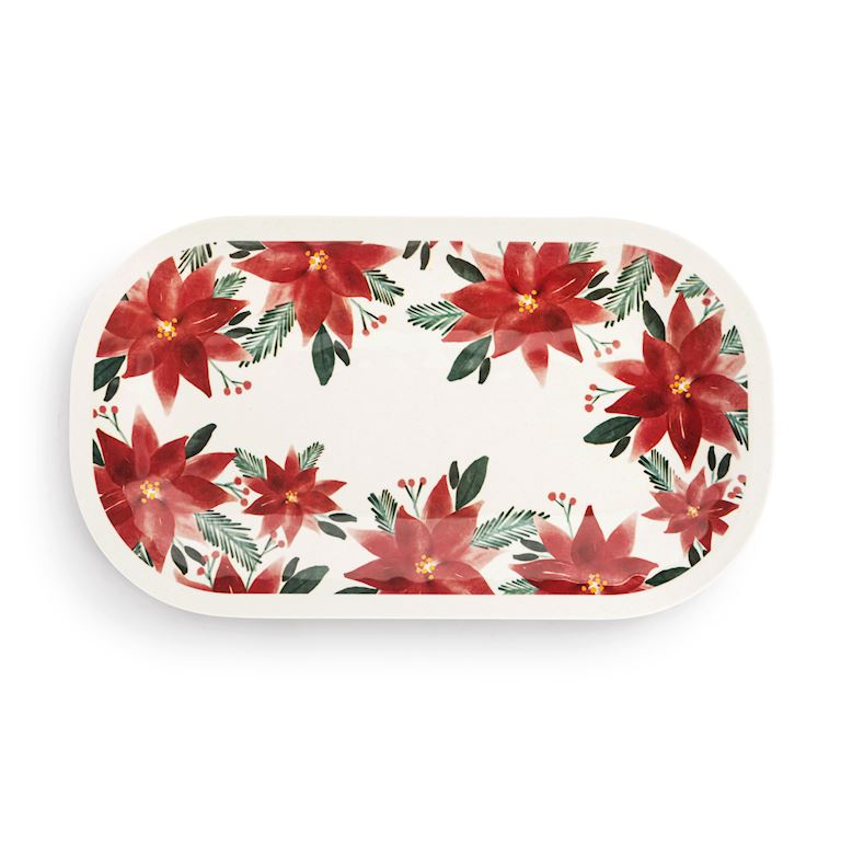 Poinsettia Melamine Plater
