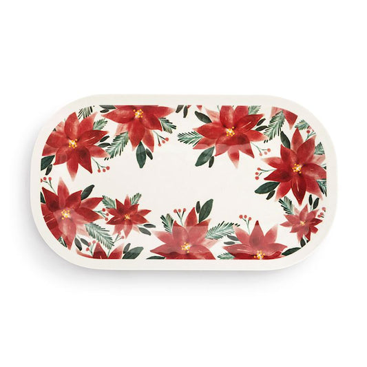 Poinsettia Melamine Plater