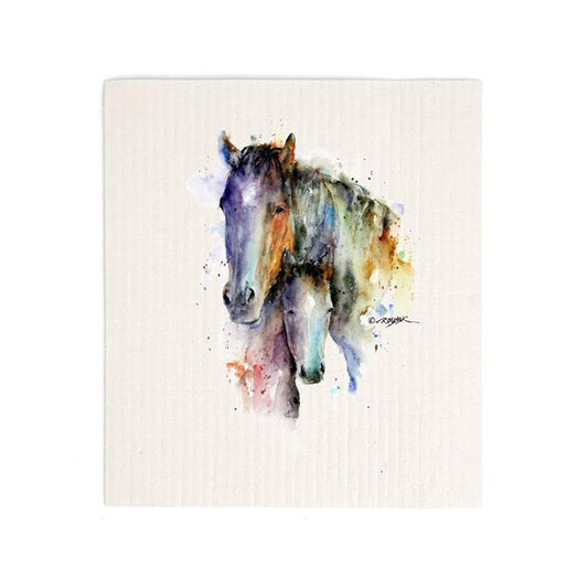 Horses Swedish Dishcloth