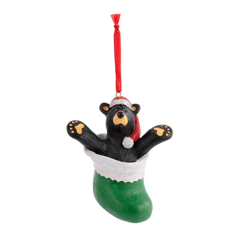Ber in Green Stocking Ornament
