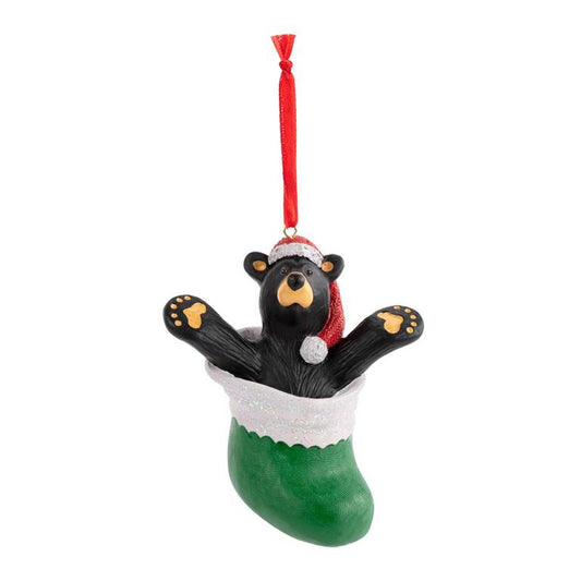 Ber in Green Stocking Ornament