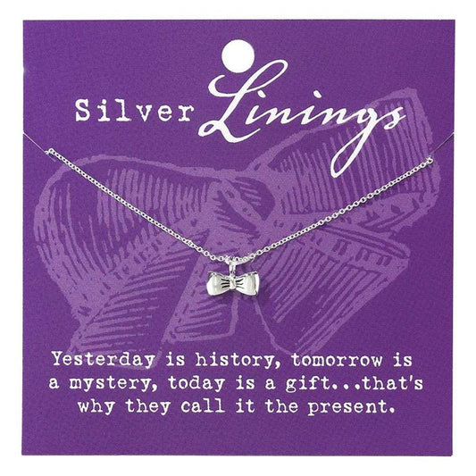 Bow Tie 16" Silver Plated Necklace
