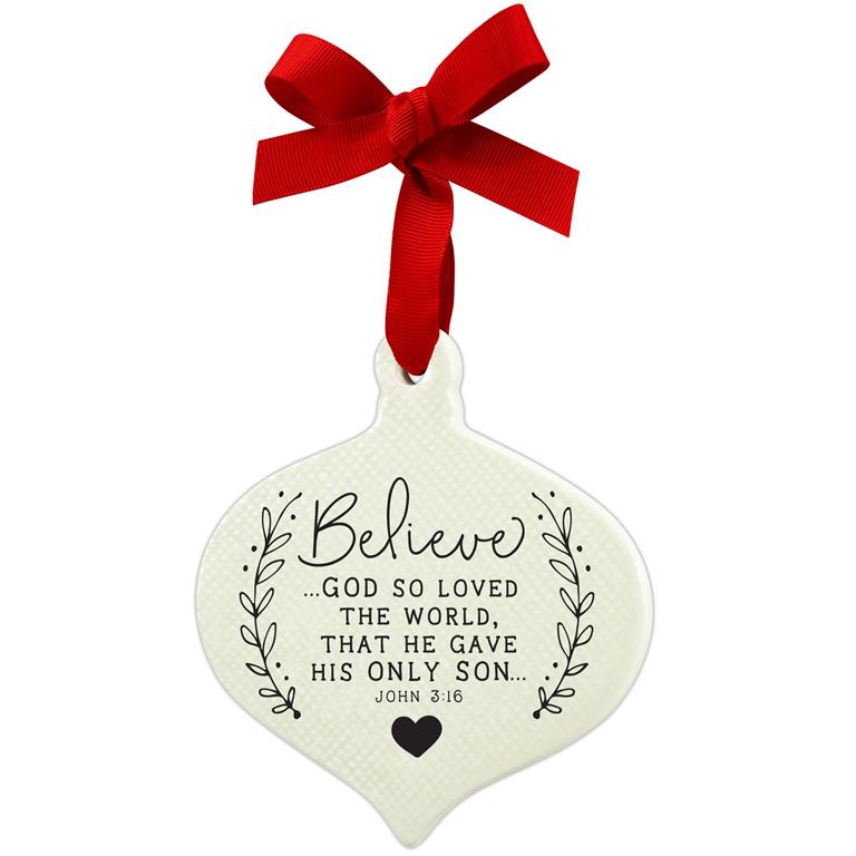 BELIEVE DOODLE ORNAMENT