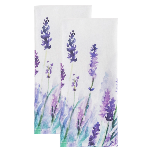 SET OF 2 LAVENDER TEA TOWELS