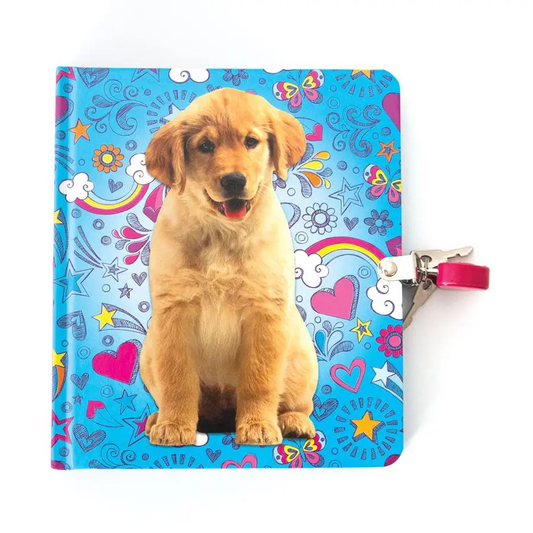 Golden Doodles Puppy Locked Diary