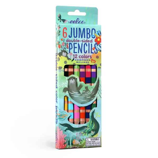 Otters Play 6 Double Colored Pencils