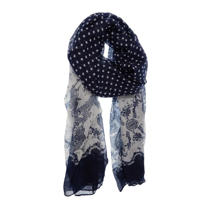 Navy Lacy Star Scarf