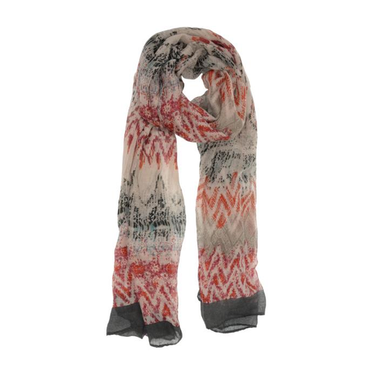 Grey Geo Chevron Scarf