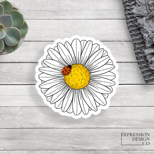 Daisy Ladybug Vinyl Sticker