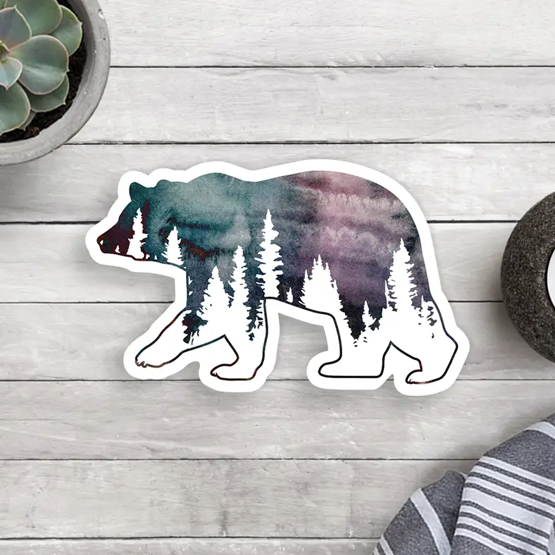 Bear Tree Vinyl Sticker