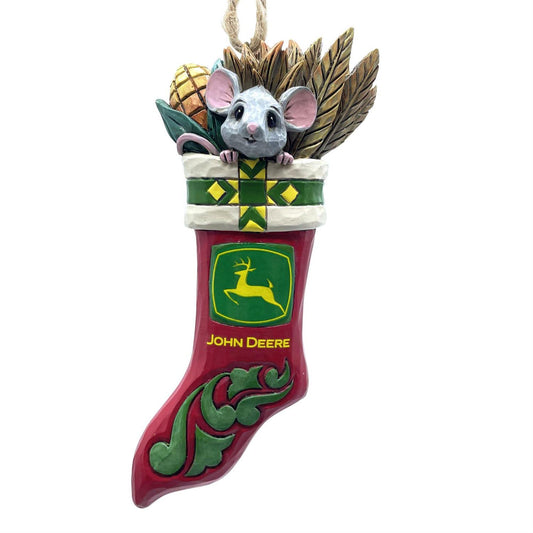 Mouse John Deere stocking Ornament