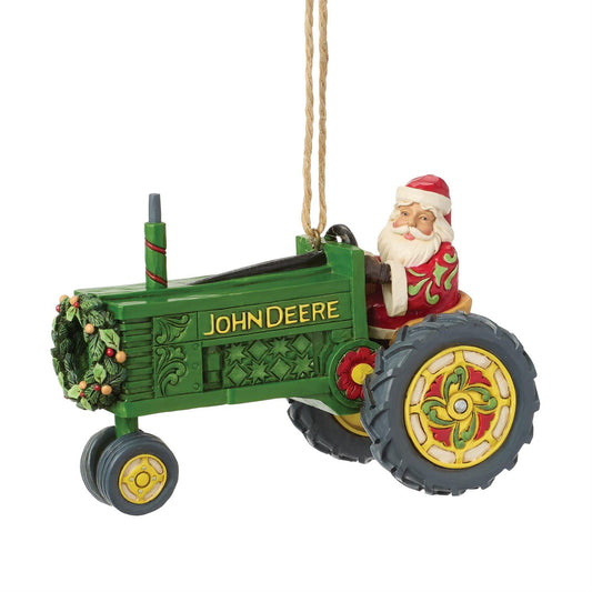 Santa Tractor John Deere Ornament