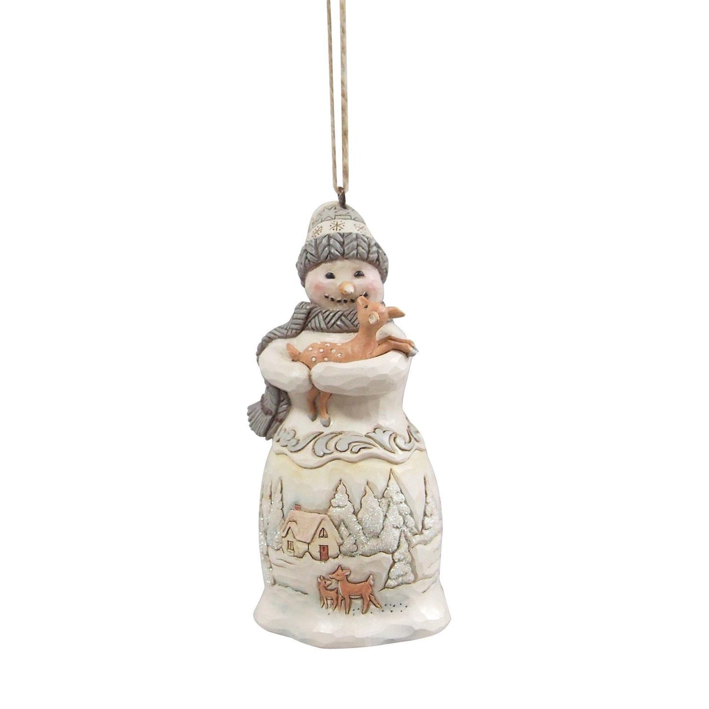 Woodland Snowman With Fawn Ornament
