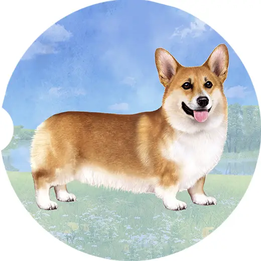 CORGI STANDING CAR COASTER