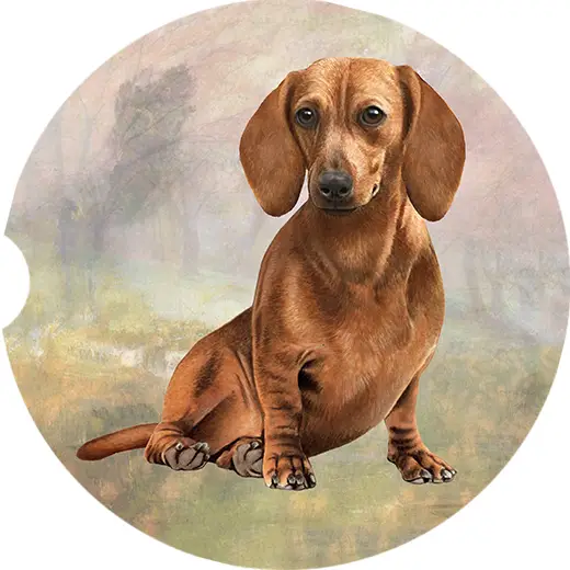 RED DACHSHUND CAR COASTER