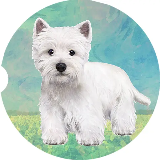WESTIE STANDING CAR COASTER