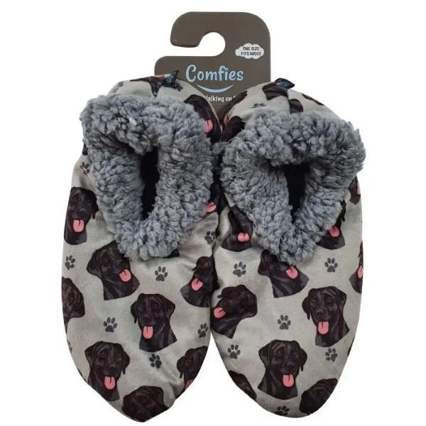 BLACK LABRADOR SLIPPERS