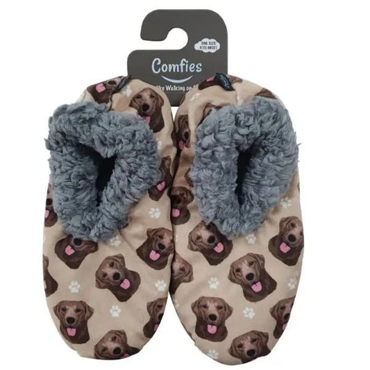CHOCOLATE LABRADOR SLIPPERS