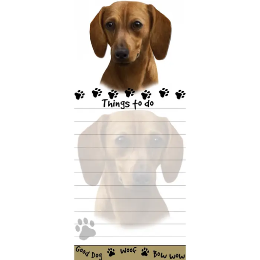 Red Dachshund Diecut Notepad