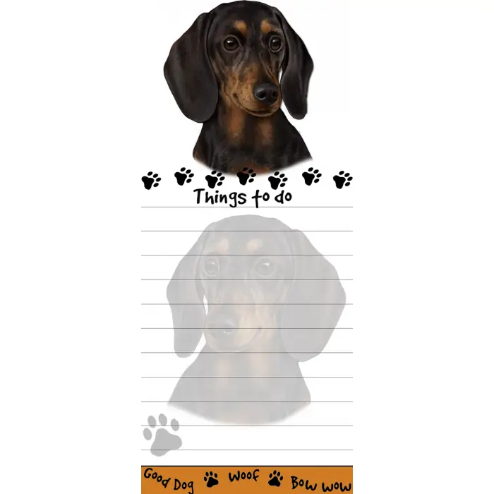 Black Dachshund Diecut Notepad