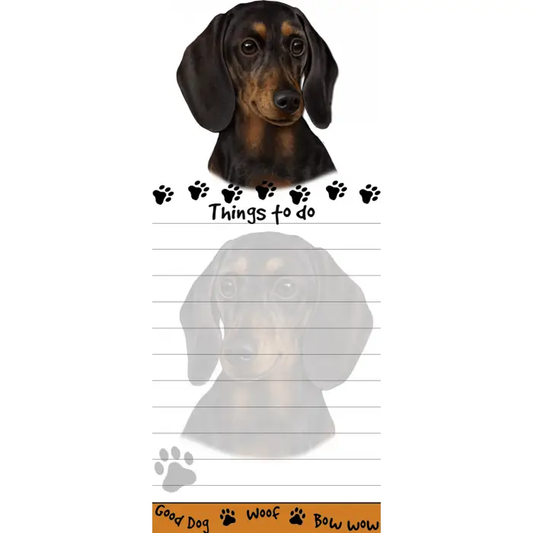 Black Dachshund Diecut Notepad