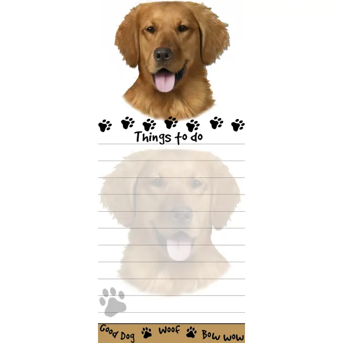 Golden Ret Diecut Notepad